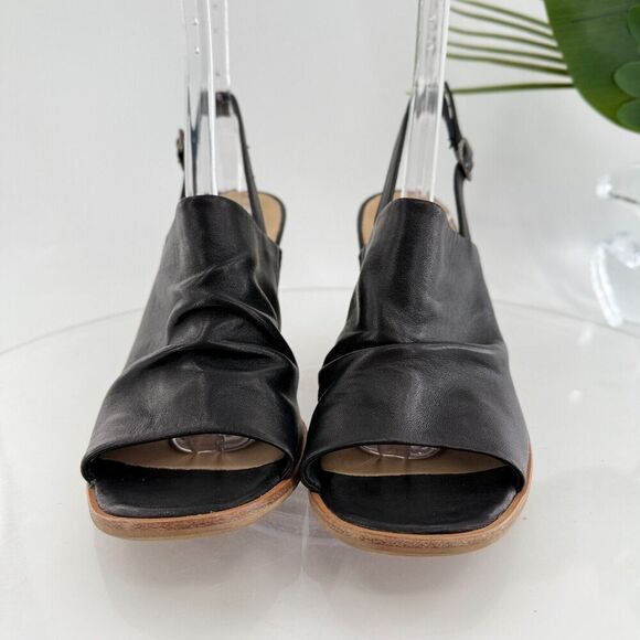 Paul Green Raquel Sandal Womens 10 Black Leather Open Toe Bootie Slingback - Picture 4 of 16